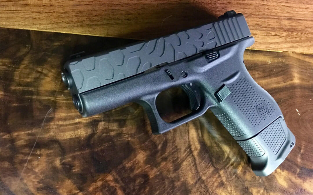 GLOCK 43 CUSTOM SLIDE MILLING + GUN METAL GREY CERAKOTE