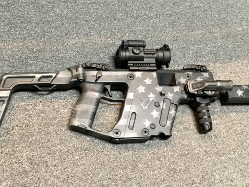 KRISS VECTOR STARS AND STRIPES GREYSCALE CUSTOM CERAKOTE