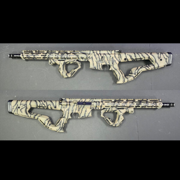 FD15 - Tigerstripe FDE - .223 Wylde - 16" Barrel - Hera CQR Gen 2 Stock and front grip - Hera Linear Comp