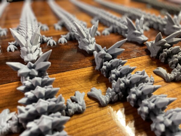 3D Printed Articulating Crystal Dragons