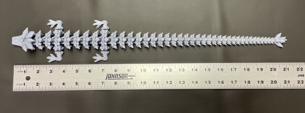 21” 3D Printed Articulating Crystal Dragon - Grey - Image 4