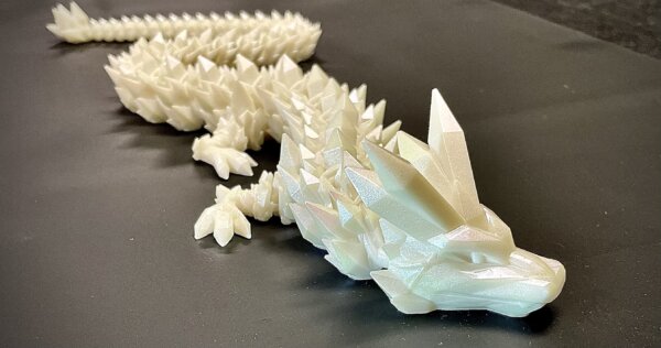 21” 3D Printed Articulating Crystal Dragon - Custom Cerakote - Guncandy Chameleon Hydra - Image 3