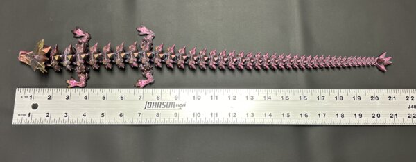 21” 3D Printed Articulating Crystal Dragon - Custom Cerakote - Guncandy Chameleon Razorback - Image 4
