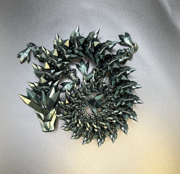21” 3D Printed Articulating Crystal Dragon - Custom Cerakote - Guncandy Ivy - Image 2