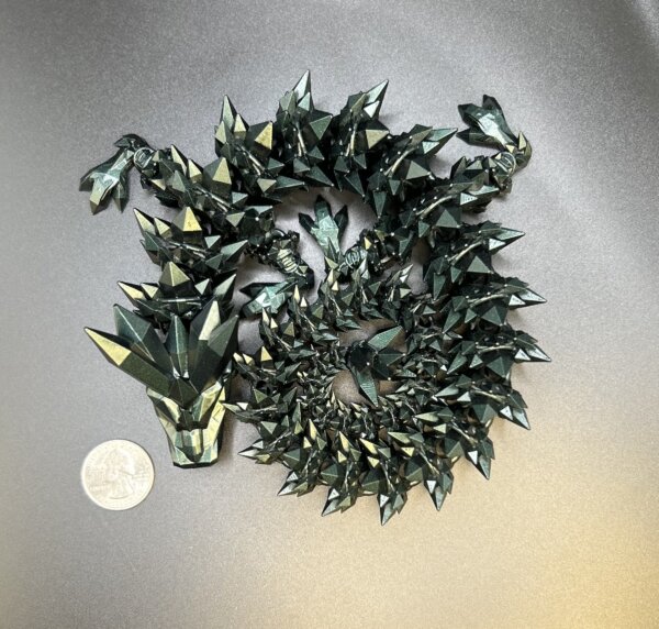 21” 3D Printed Articulating Crystal Dragon - Custom Cerakote - Guncandy Ivy - Image 3