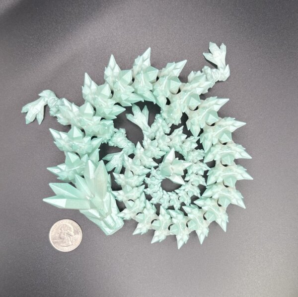 21” 3D Printed Articulating Crystal Dragon - Custom Cerakote - Guncandy Tiffany - Image 3