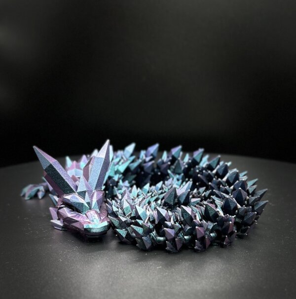 21” 3D Printed Articulating Crystal Dragon - Custom Cerakote - Guncandy Chameleon Stingray