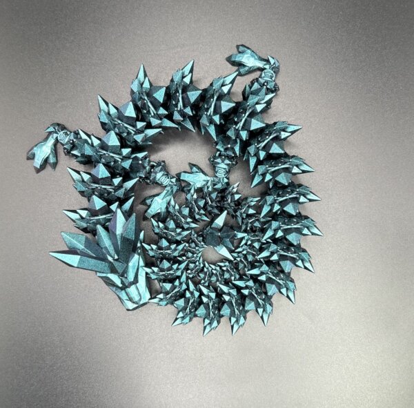 21” 3D Printed Articulating Crystal Dragon - Custom Cerakote - Guncandy Chameleon Stingray - Image 2