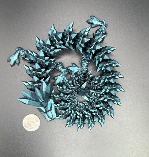 21” 3D Printed Articulating Crystal Dragon - Custom Cerakote - Guncandy Chameleon Stingray - Image 3