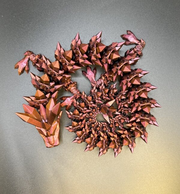21” 3D Printed Articulating Crystal Dragon - Custom Cerakote - Guncandy Chameleon Chimera - Image 2