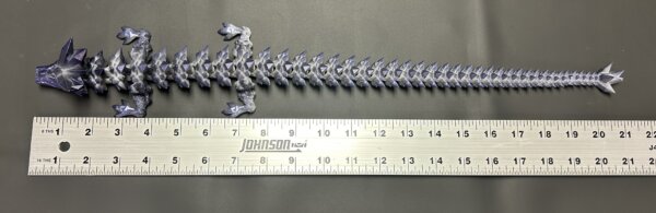 21” 3D Printed Articulating Crystal Dragon - Custom Cerakote - Guncandy Indigo Montoya - Image 3