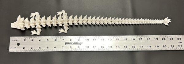 21” 3D Printed Articulating Crystal Dragon - White - Image 4