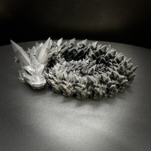 21” 3D Printed Articulating Crystal Dragon - Black