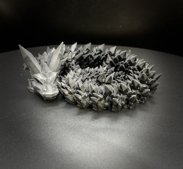 21” 3D Printed Articulating Crystal Dragon - Black