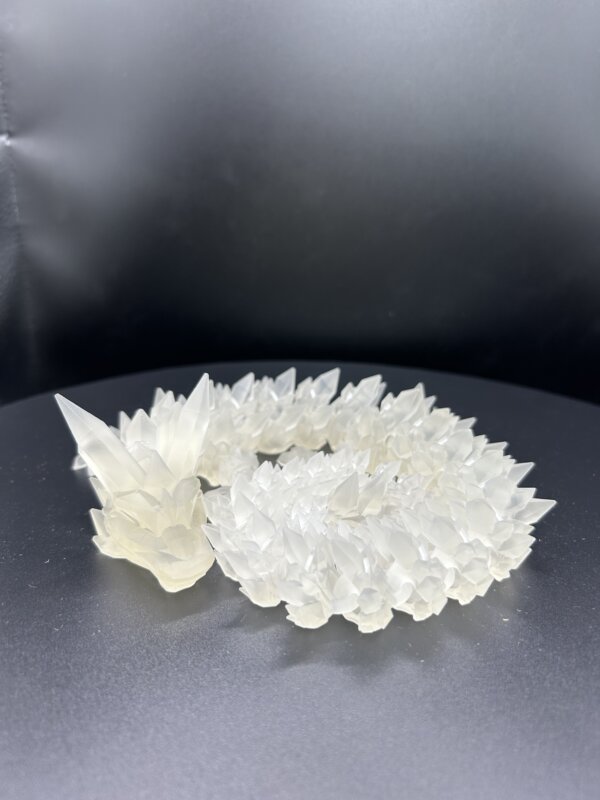 21” 3D Printed Articulating Crystal Dragon - Clear