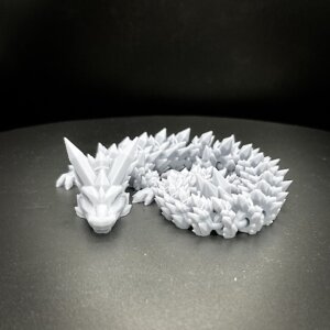 14” 3D Printed Articulating Crystal Dragon - Grey