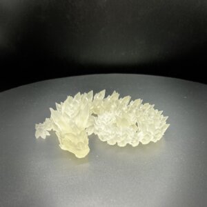 14” 3D Printed Articulating Crystal Dragon - Clear