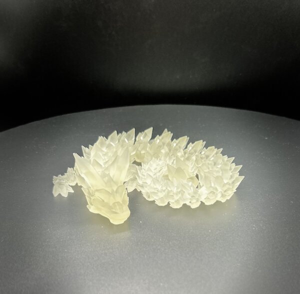14” 3D Printed Articulating Crystal Dragon - Clear