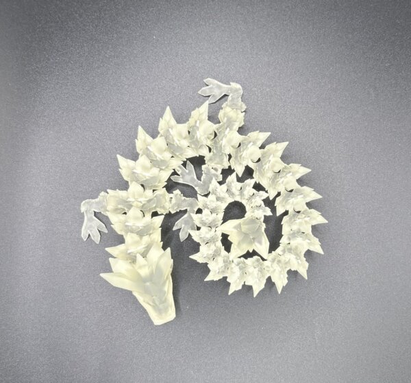 14” 3D Printed Articulating Crystal Dragon - Clear - Image 2