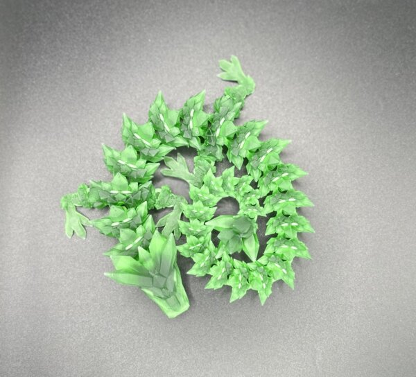 14” 3D Printed Articulating Crystal Dragon - Translucent Green - Image 2
