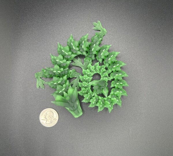 14” 3D Printed Articulating Crystal Dragon - Translucent Green - Image 3