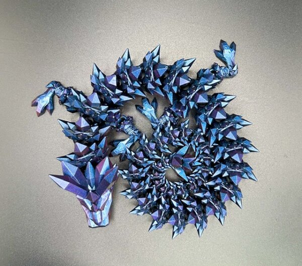 21” 3D Printed Articulating Crystal Dragon - Custom Cerakote - Guncandy Chameleon Mongoose - Image 3