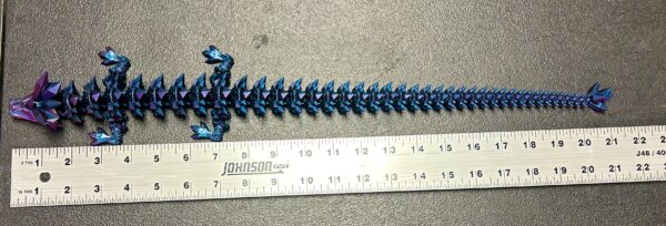 21” 3D Printed Articulating Crystal Dragon - Custom Cerakote - Guncandy Chameleon Mongoose - Image 4