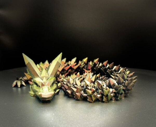 21” 3D Printed Articulating Crystal Dragon - Custom Cerakote - Guncandy Chameleon Razorback